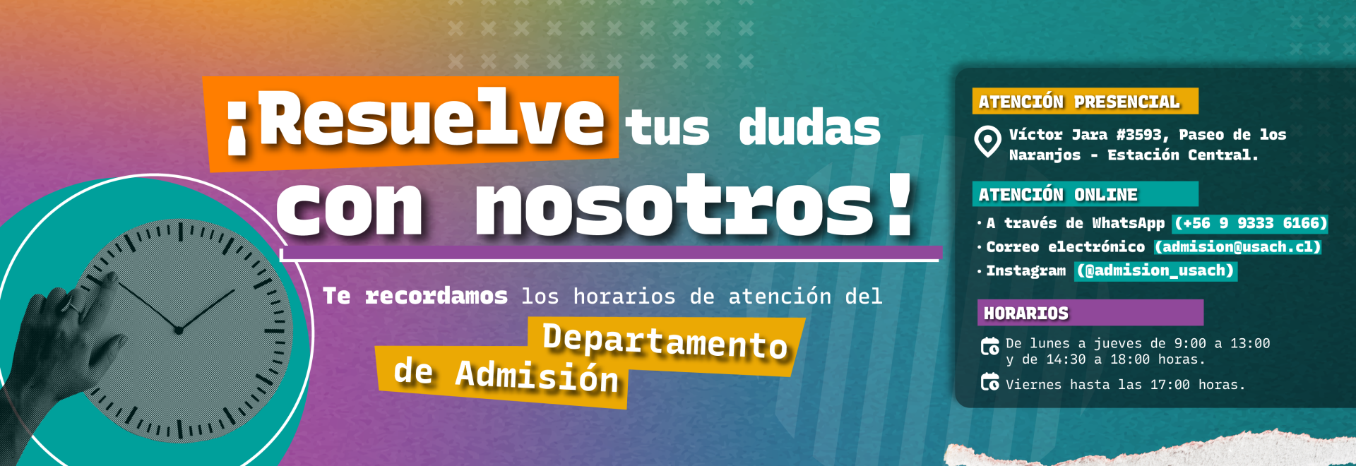 Conoce nuestro horarios de atención